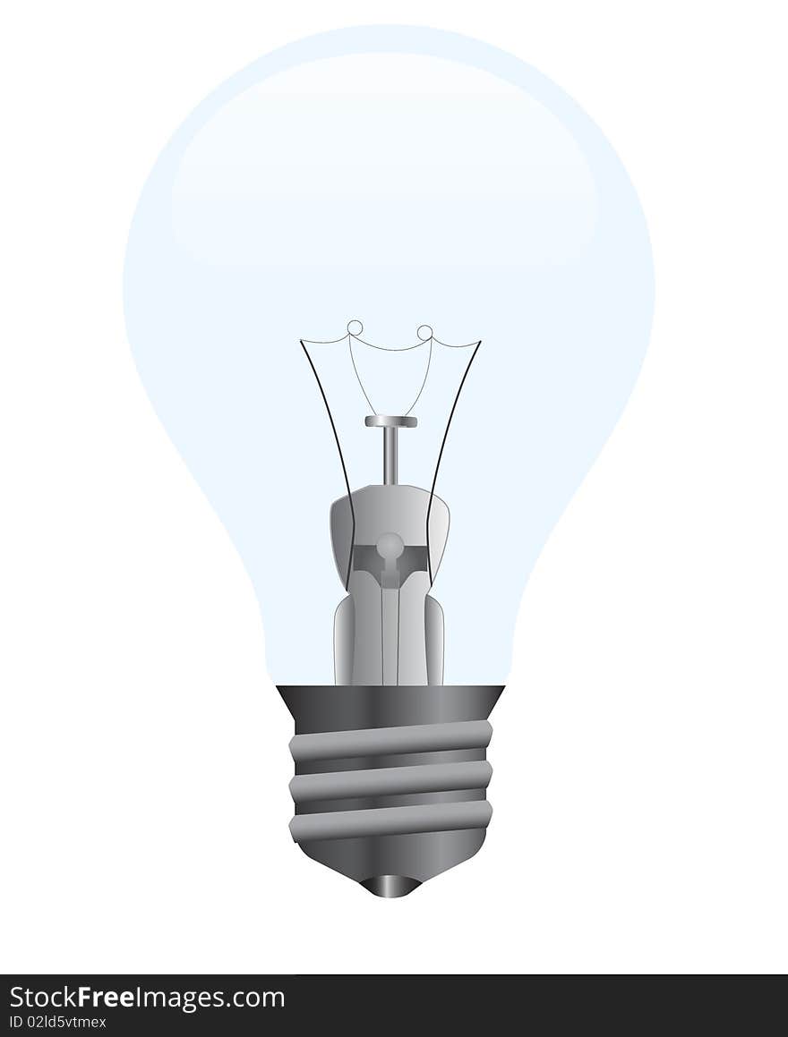 Realistic illustration of light bulb isolated over white
