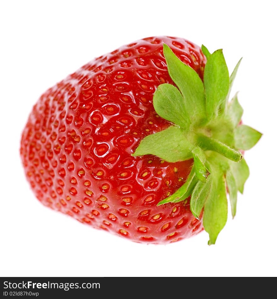 Ripe strawberry isolated on a white background