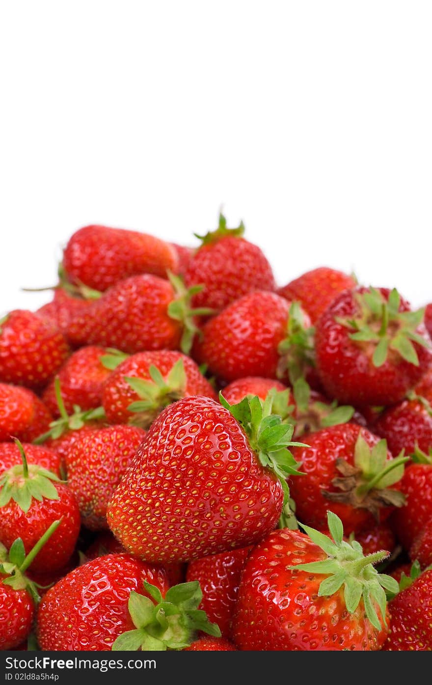 Ripe strawberry isolated on a white background