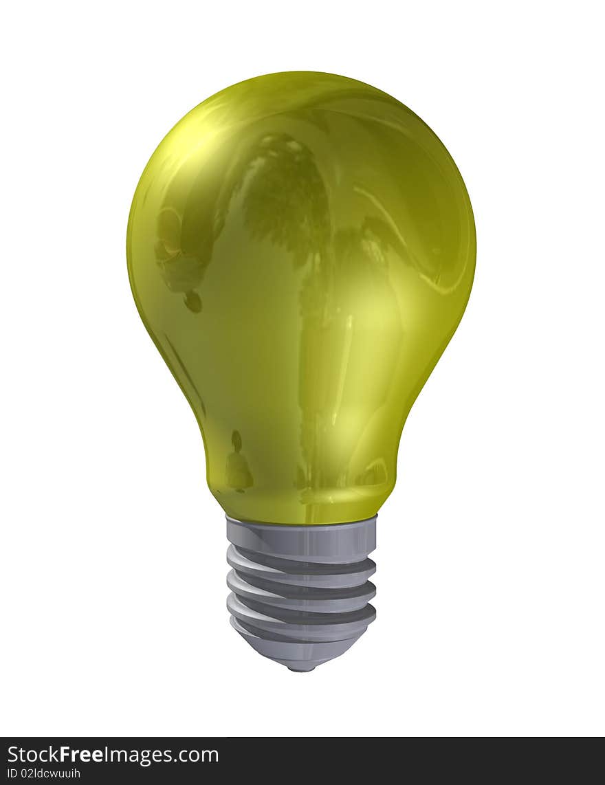 Yellow light bulb isolated on a white background