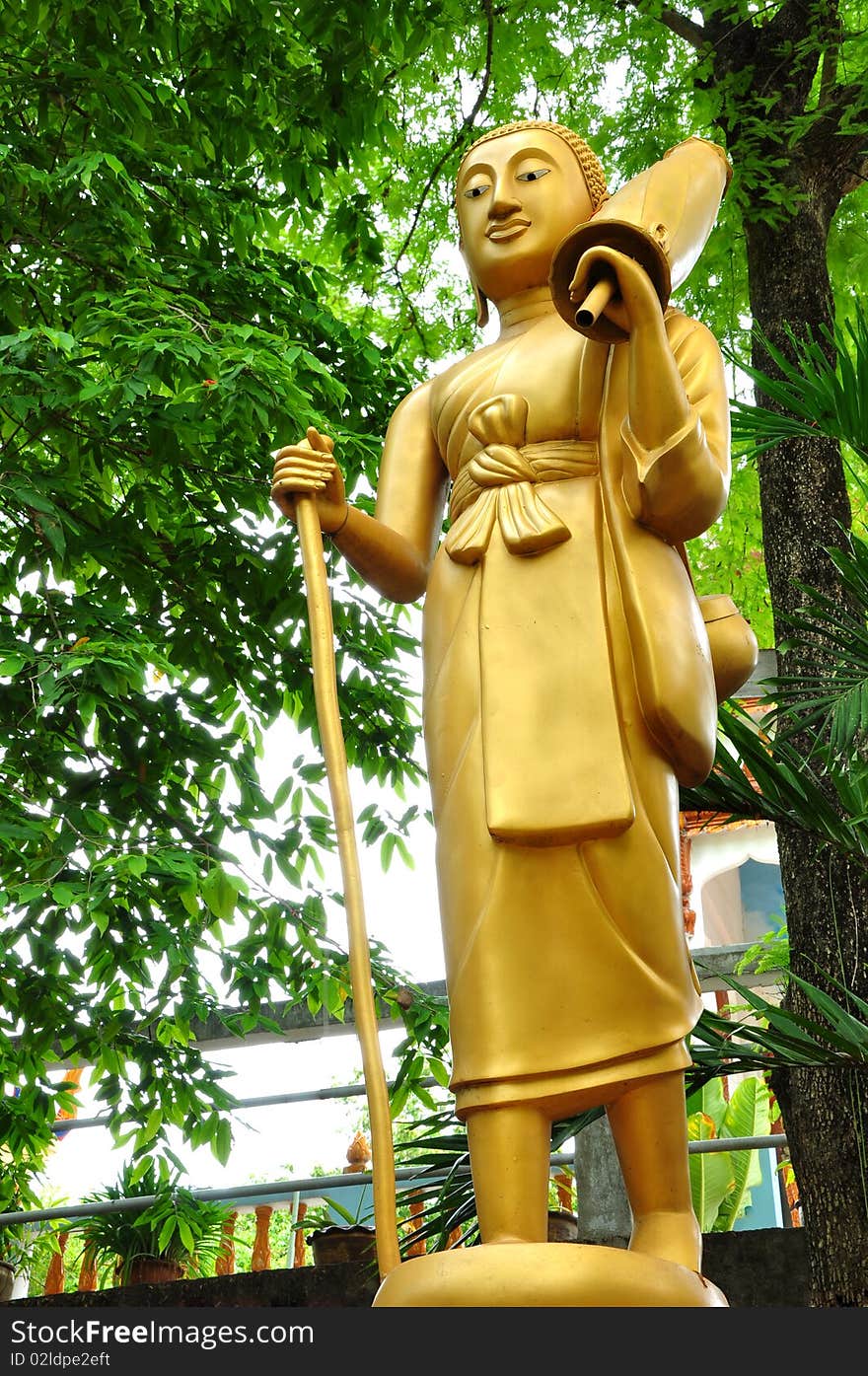 Pilgrim buddha image in chonburi province of thailand.