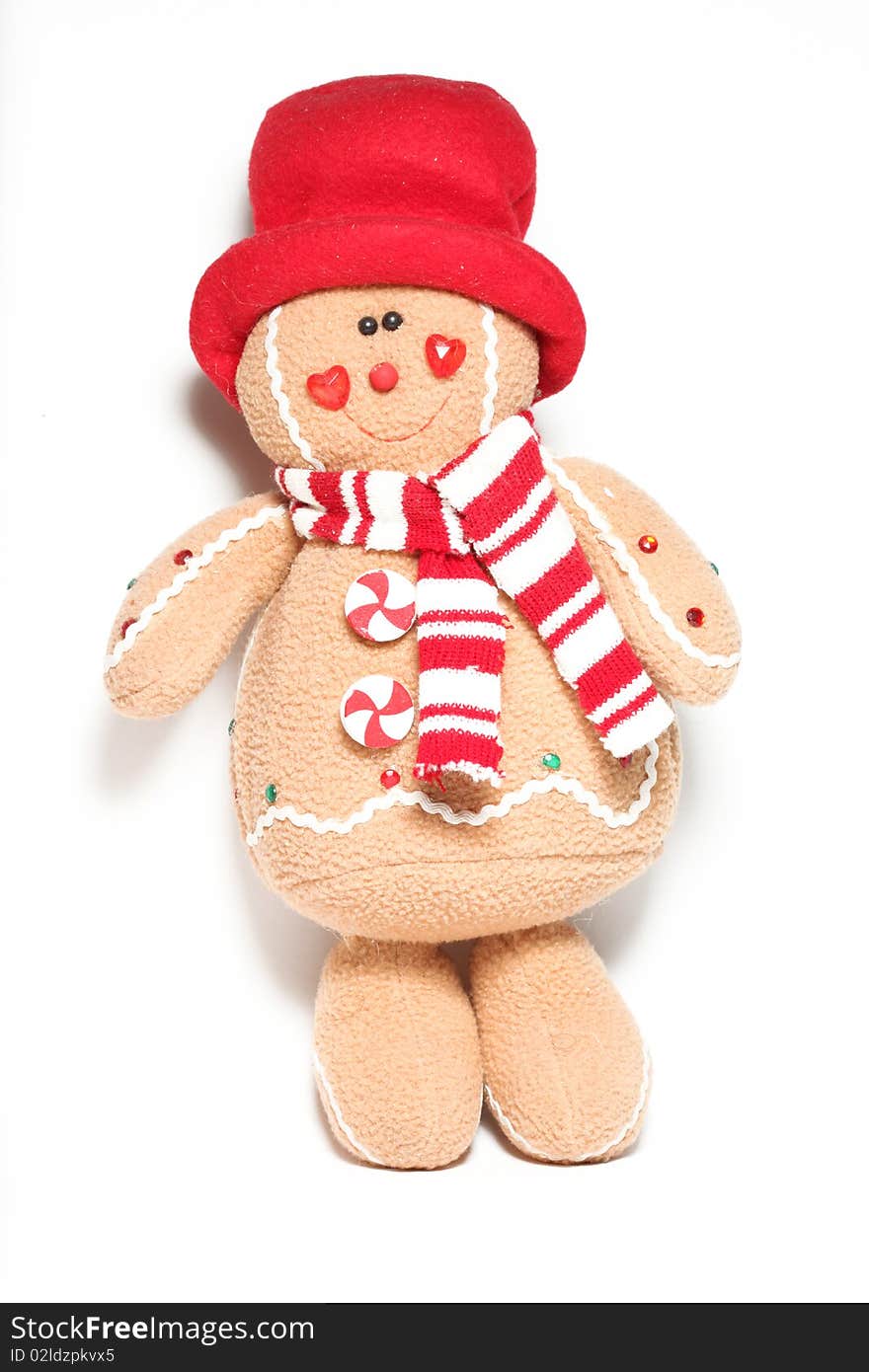 Cute Christmas doll against white background