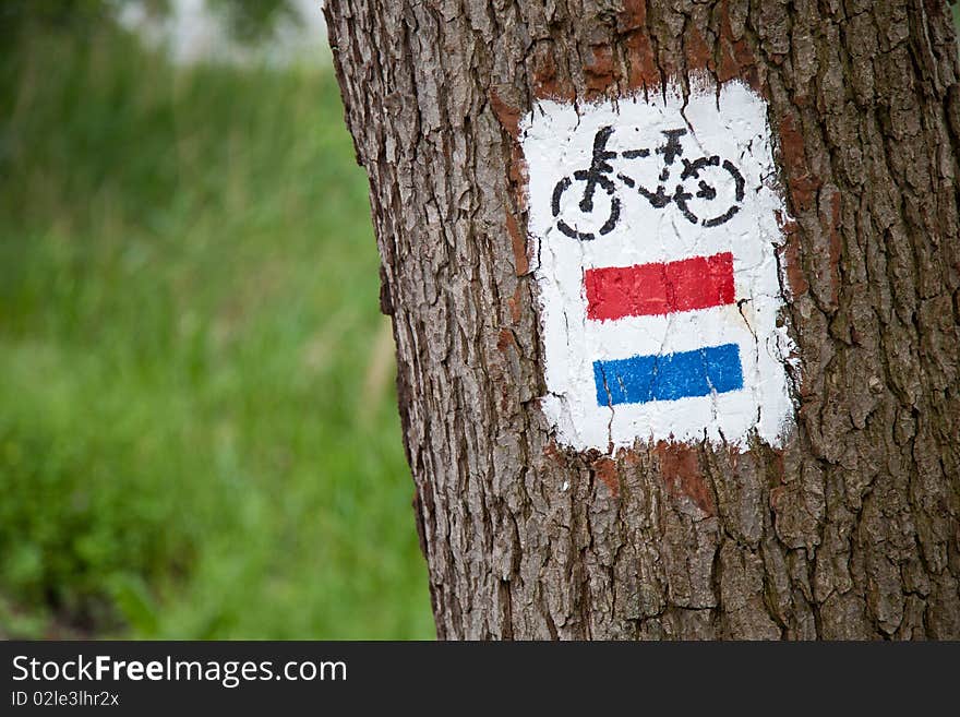 Bicycle road sign