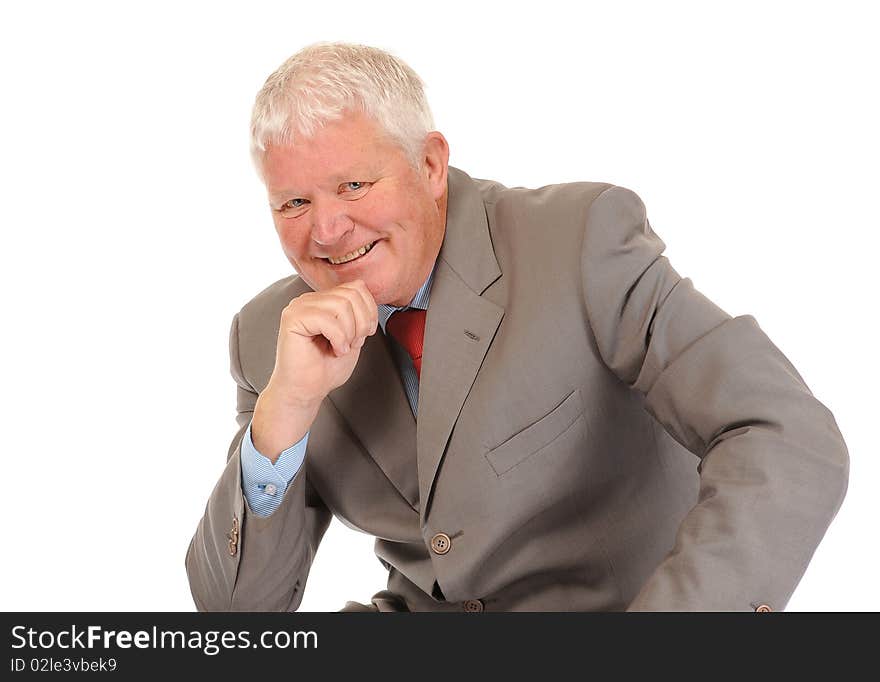 Successful mature business man on white background. Successful mature business man on white background