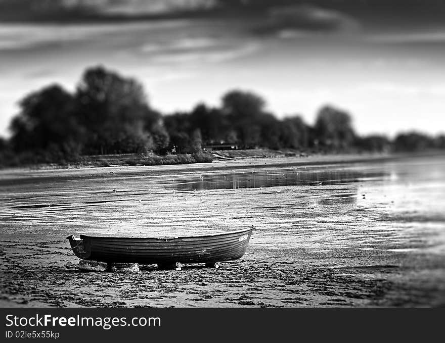 Photograph of the boat on the beach