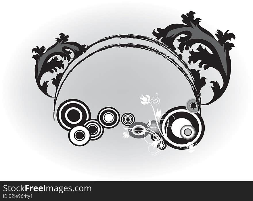 Black circle decorative flourishes ornament