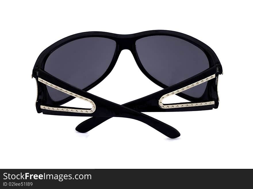 Black woman sunglasses isolated on white background