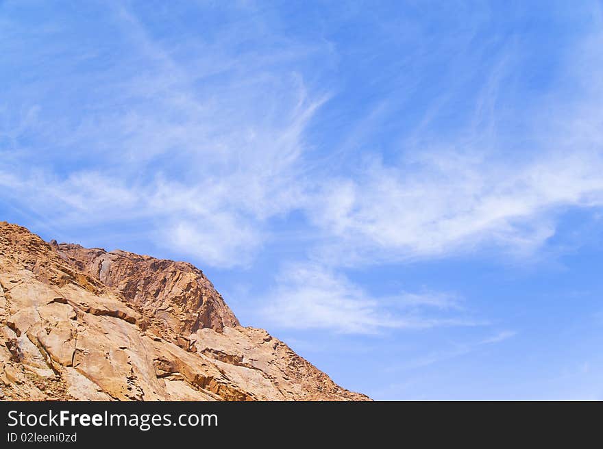 Kind of mountain against the sky. Kind of mountain against the sky