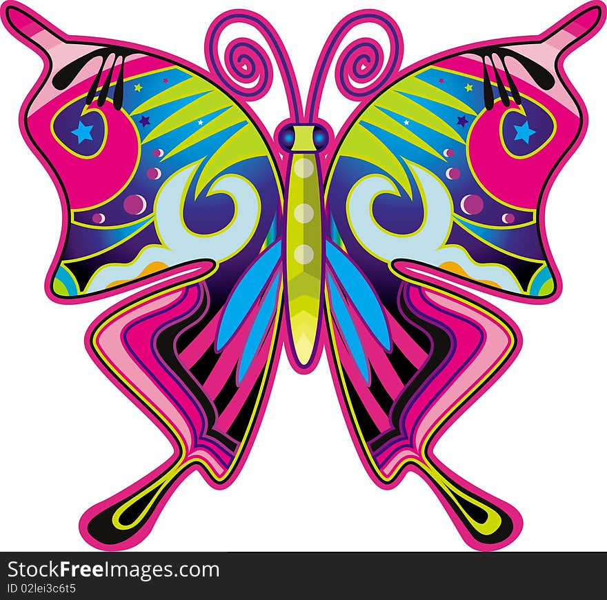 A illustration of colorful butterfly drawing