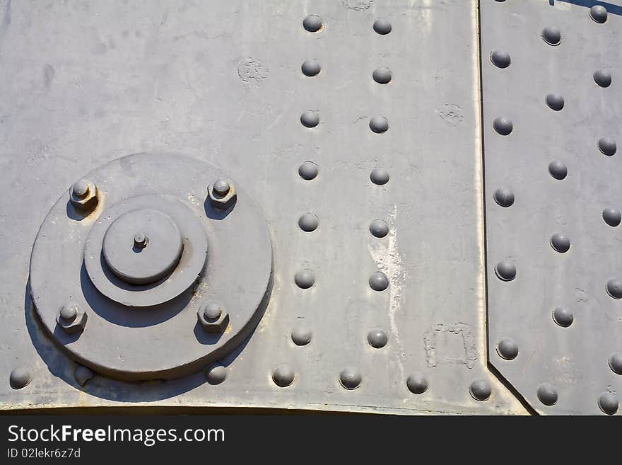 Close up of an iron quay-crane in genoa port, italy. Close up of an iron quay-crane in genoa port, italy