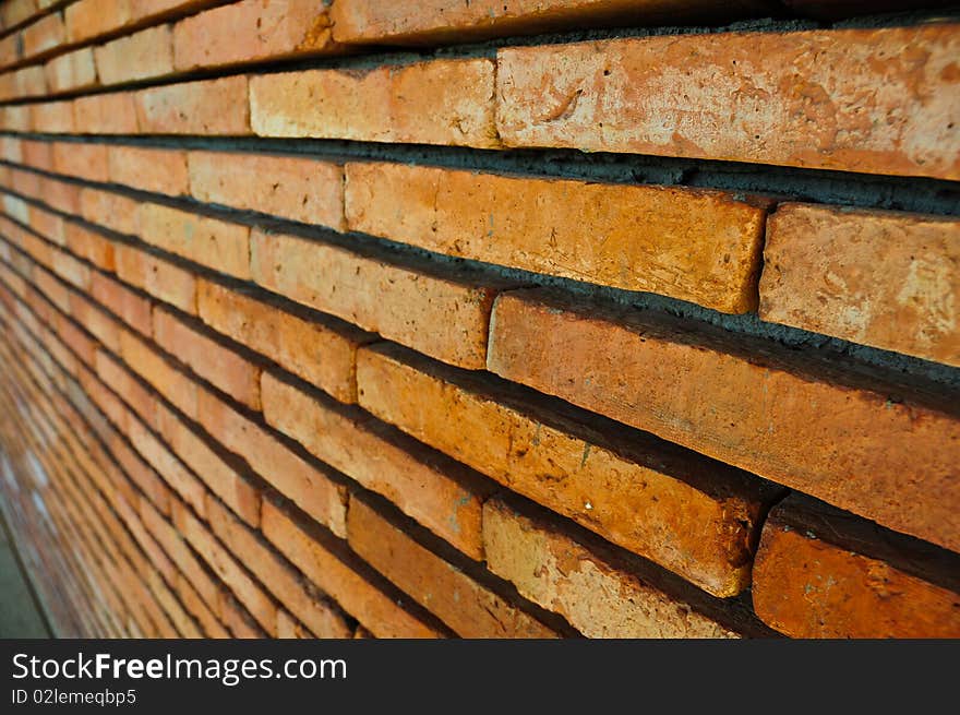 Brick wall perspective red brick