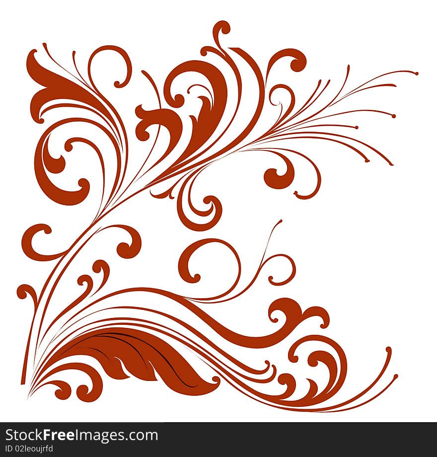 Illustration drawing of beautiful red flower pattern