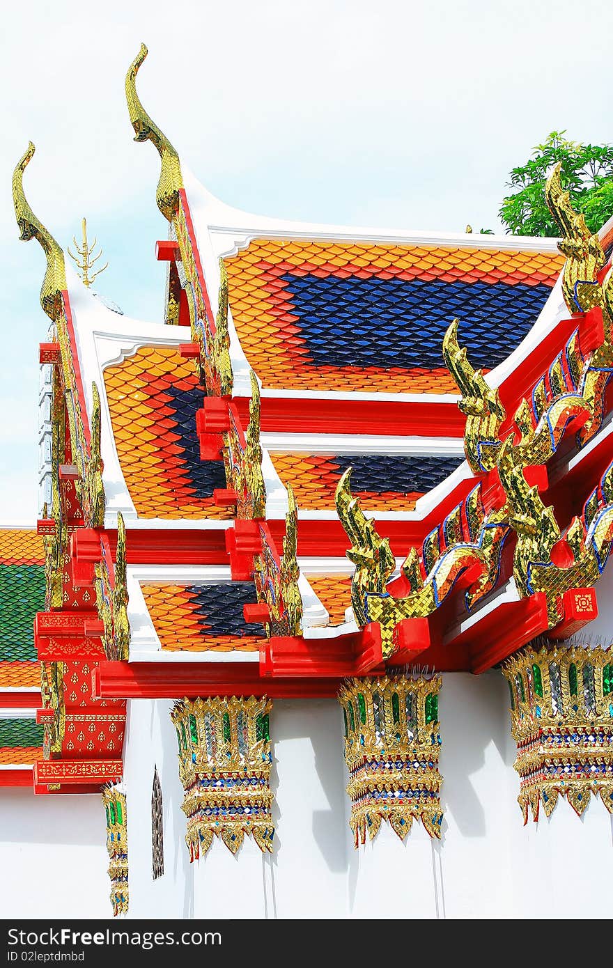 Detail ornate Temple at Bangkok ofThailand. Detail ornate Temple at Bangkok ofThailand.