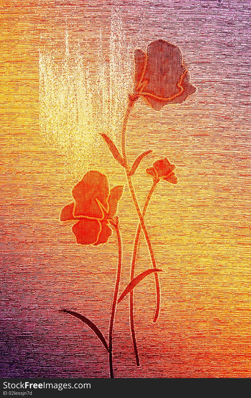 Wonderful poppies on the  canvas background. Wonderful poppies on the  canvas background.