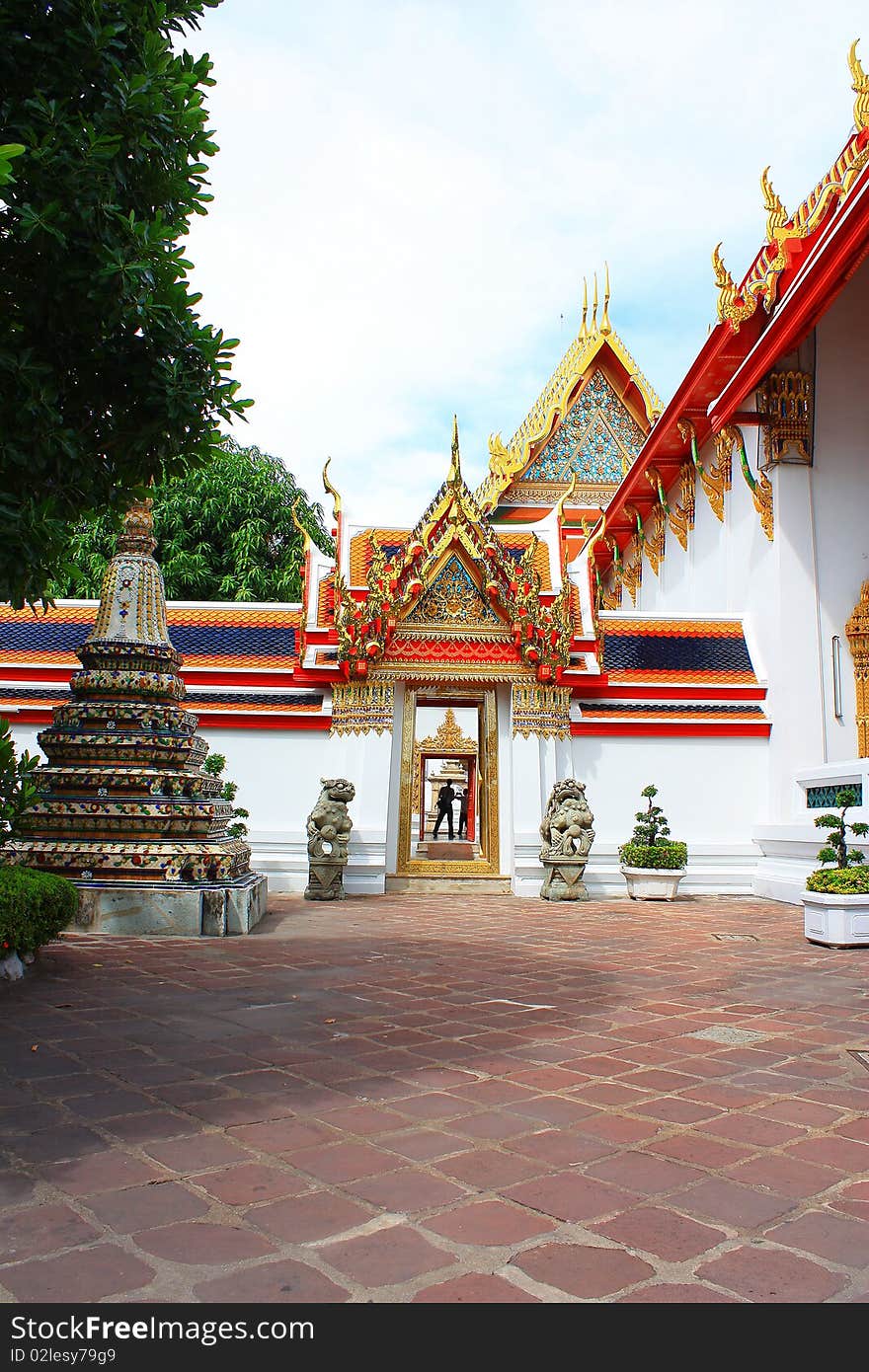 Detail ornate Temple at Bangkok ofThailand. Detail ornate Temple at Bangkok ofThailand.