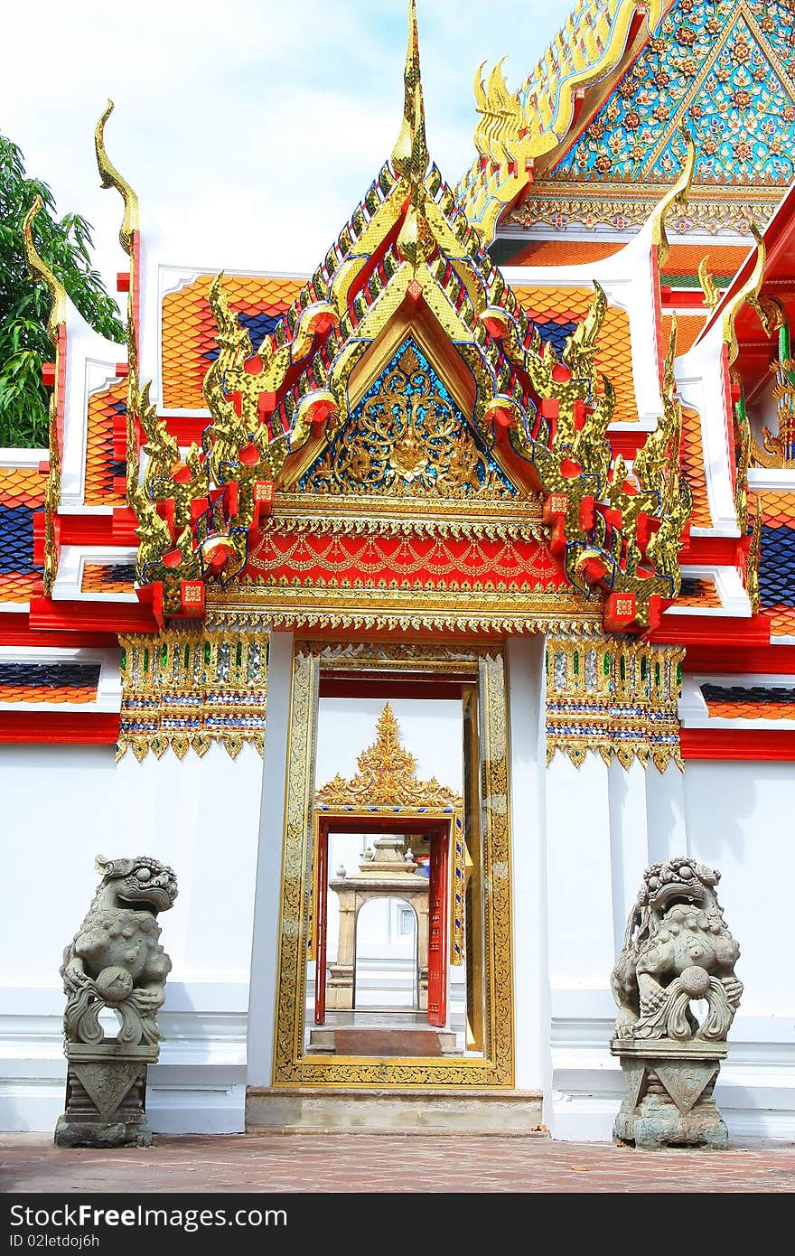 Detail ornate Temple at Bangkok ofThailand. Detail ornate Temple at Bangkok ofThailand.