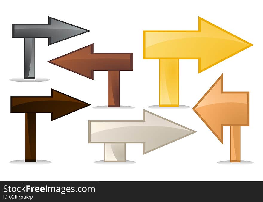 Directional markers made of a tree. A  illustration. Directional markers made of a tree. A  illustration