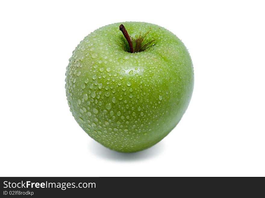 Fresh green juicy big and wet apple. Fresh green juicy big and wet apple