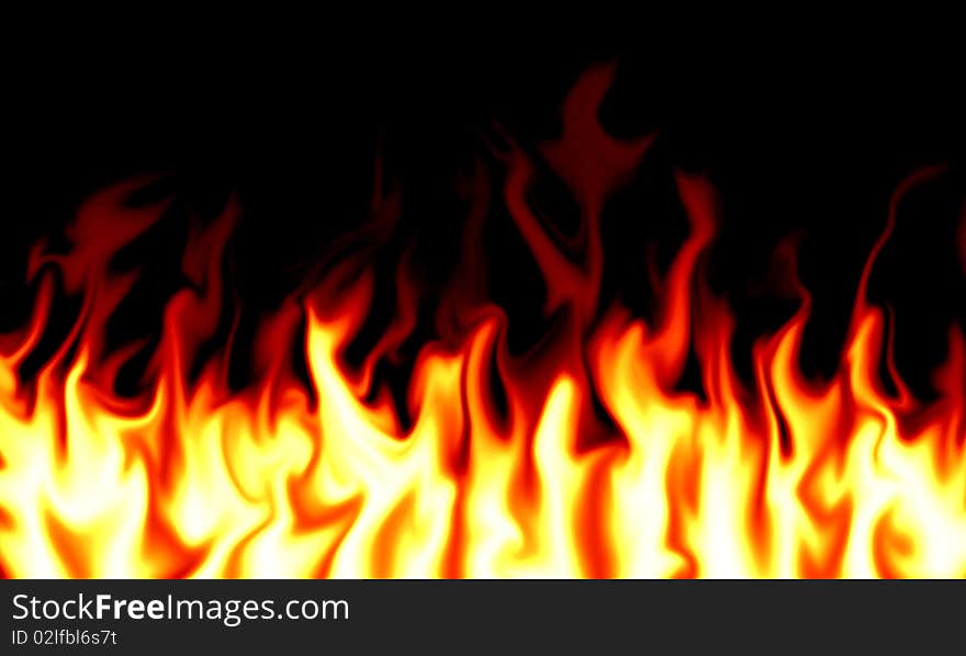 Illustration Fire on a black background.