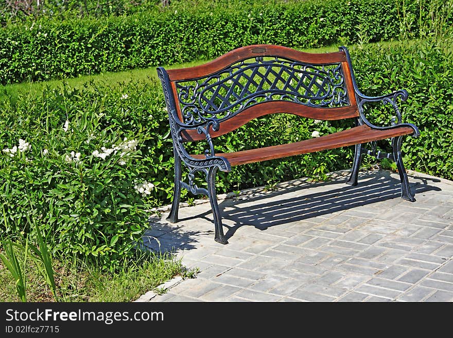 Garden bench in the park