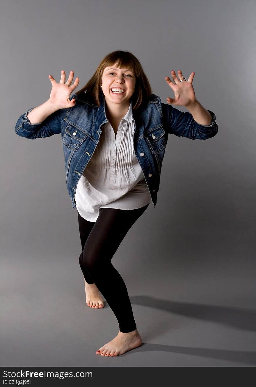 Woman posing in studio