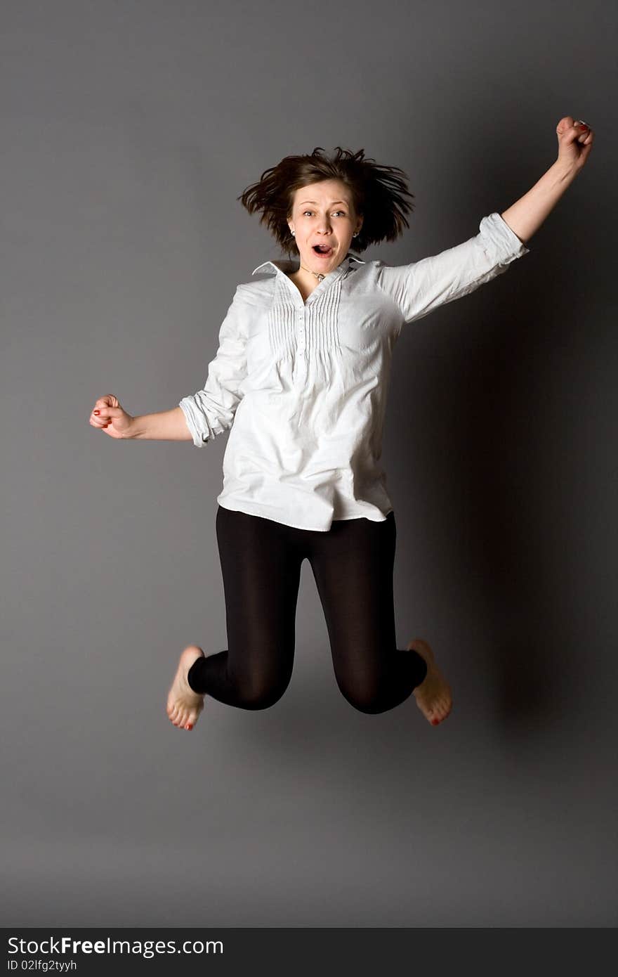 Woman Dancing In Studio