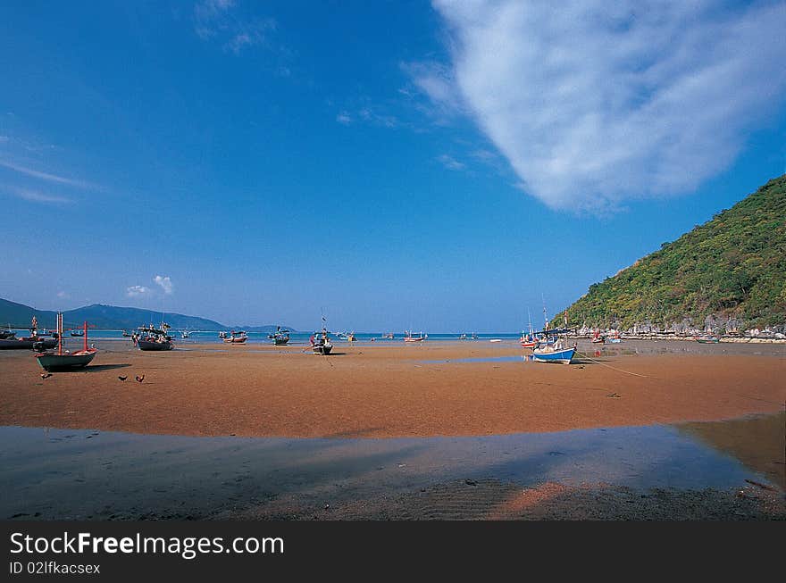 Boat on the beach, south of Thailand