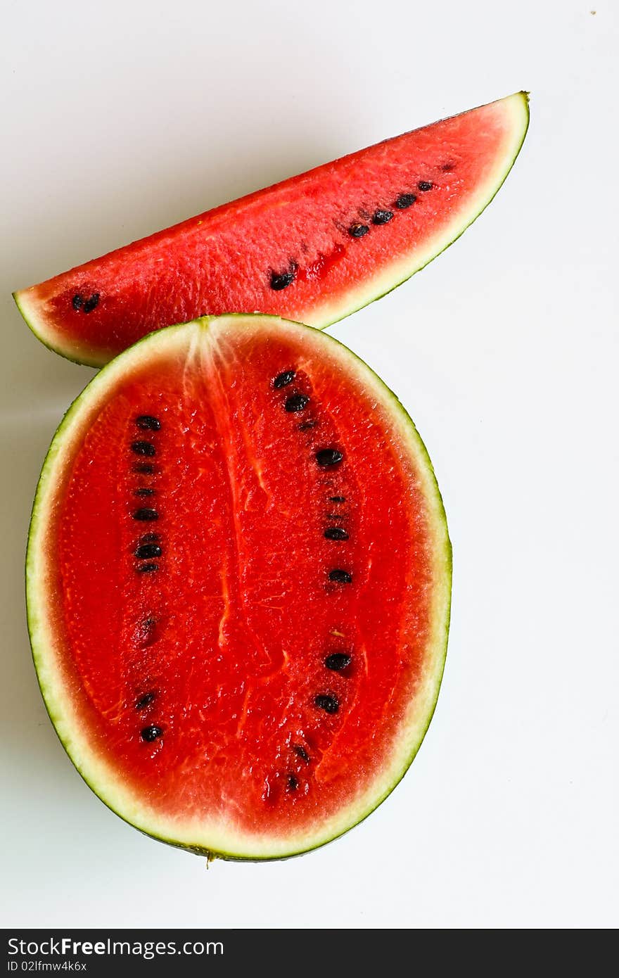 One and half cut watermelon