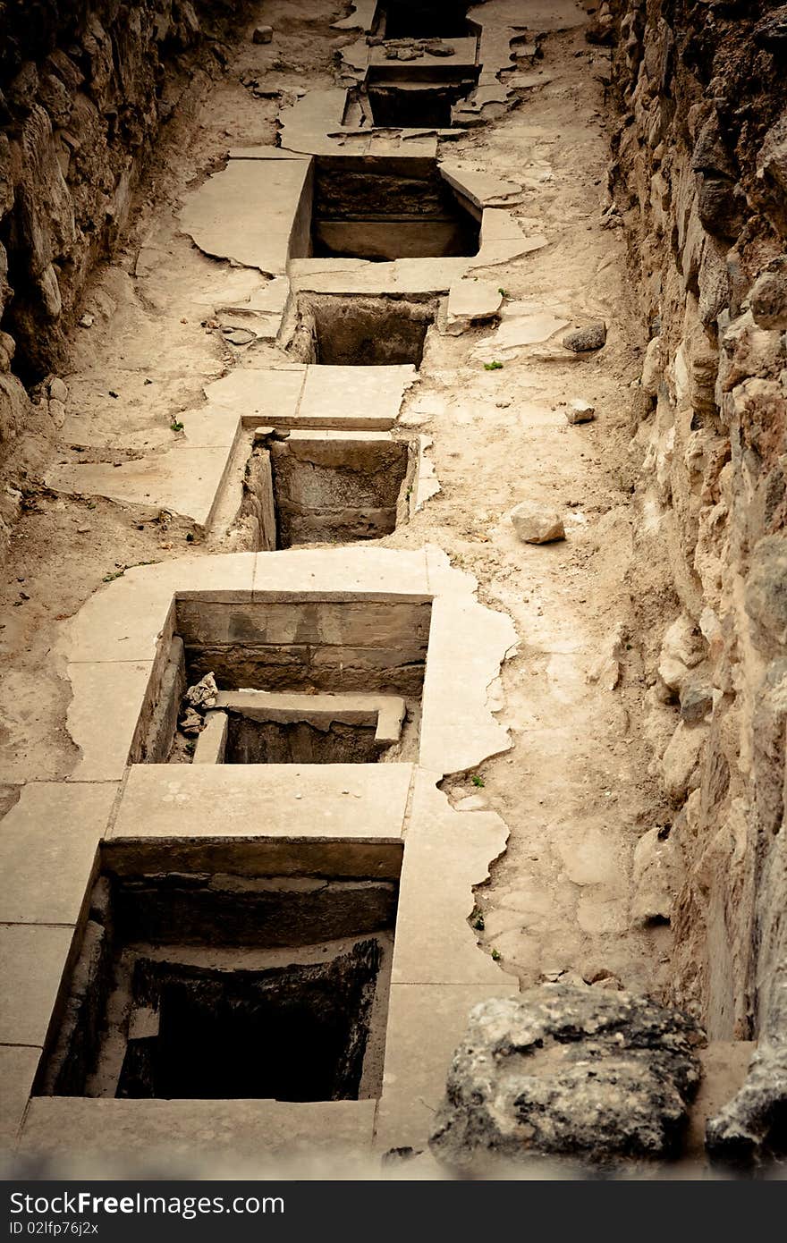 Storage room at Knossos Archeological Site in Crete, Greece