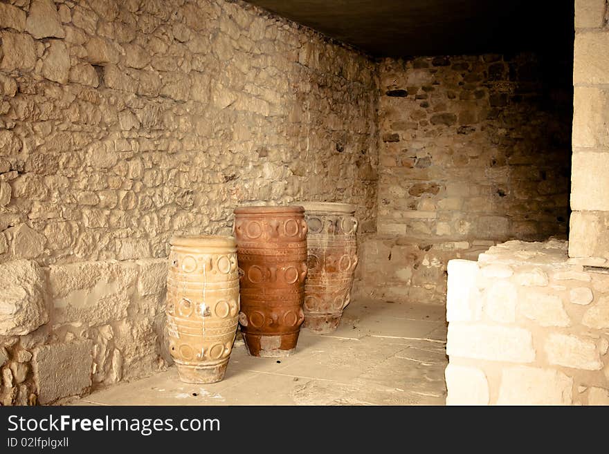 Storage room at Knossos Archeological Site in Crete, Greece