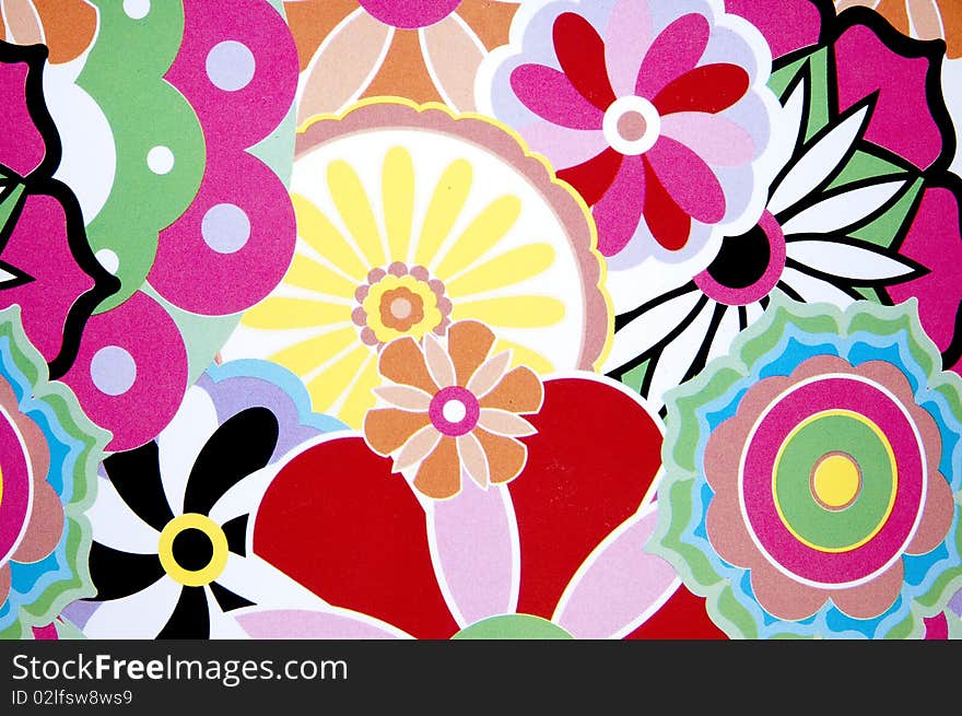 Colorful paper background with flowers. Colorful paper background with flowers