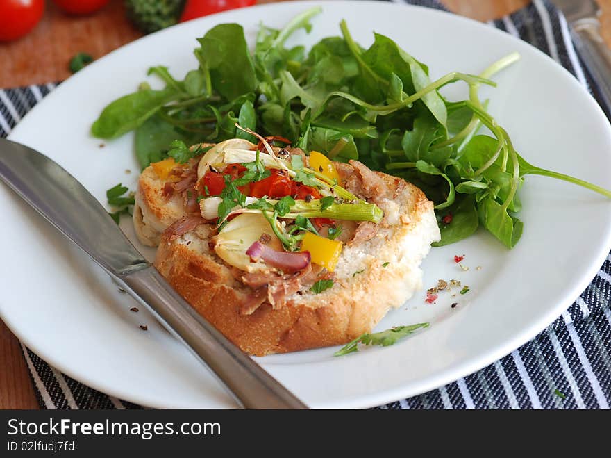 Toast with salad