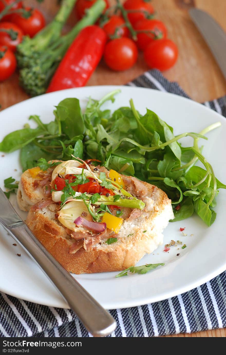 Toast with salad