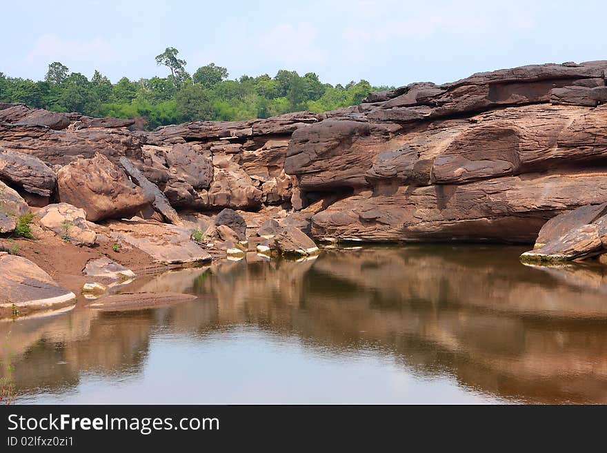 Colorful rock, Mekong River Thailand