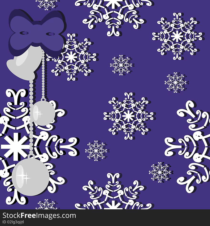 New Year and Christmas background on blue