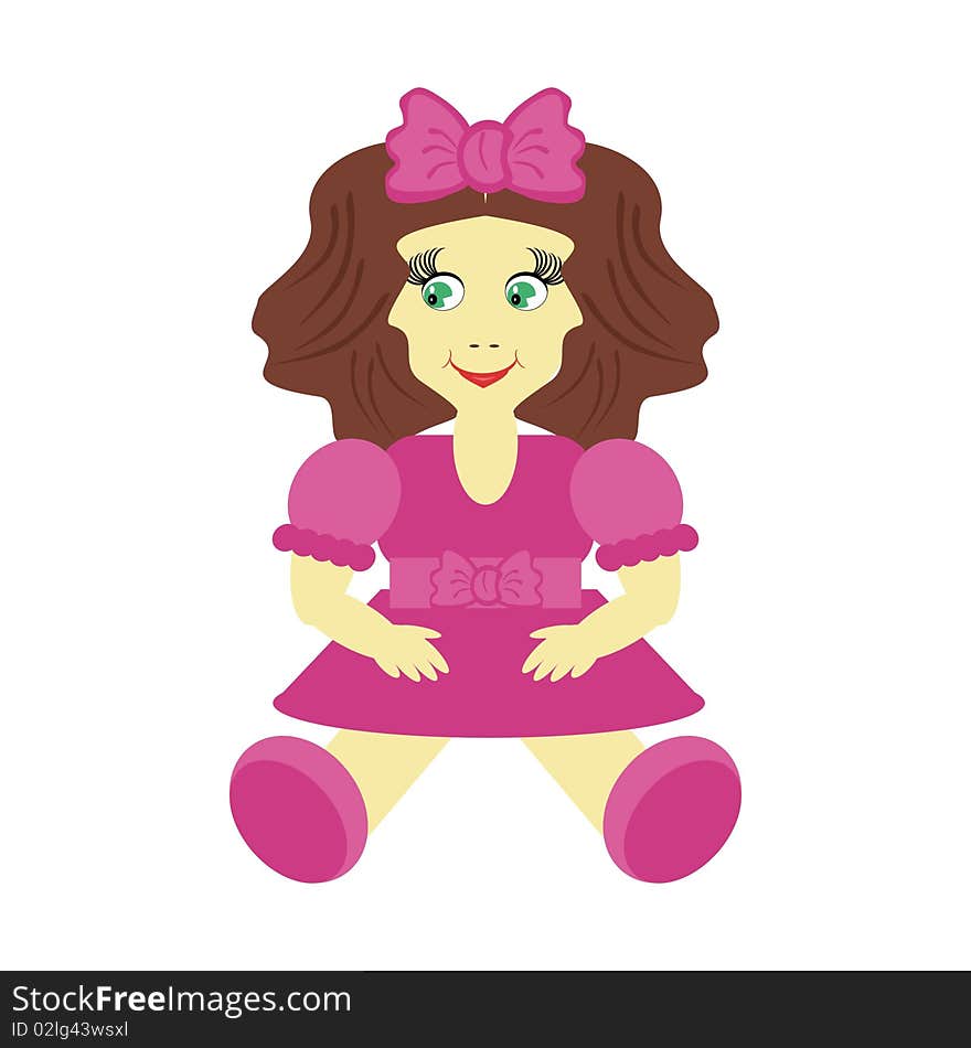 Doll on white background