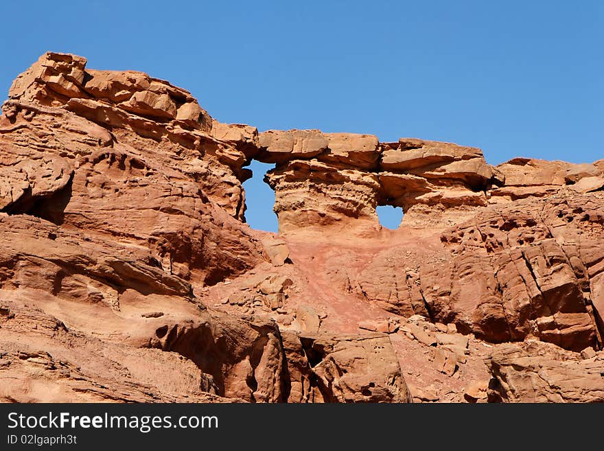 Scenic weathered orange rock