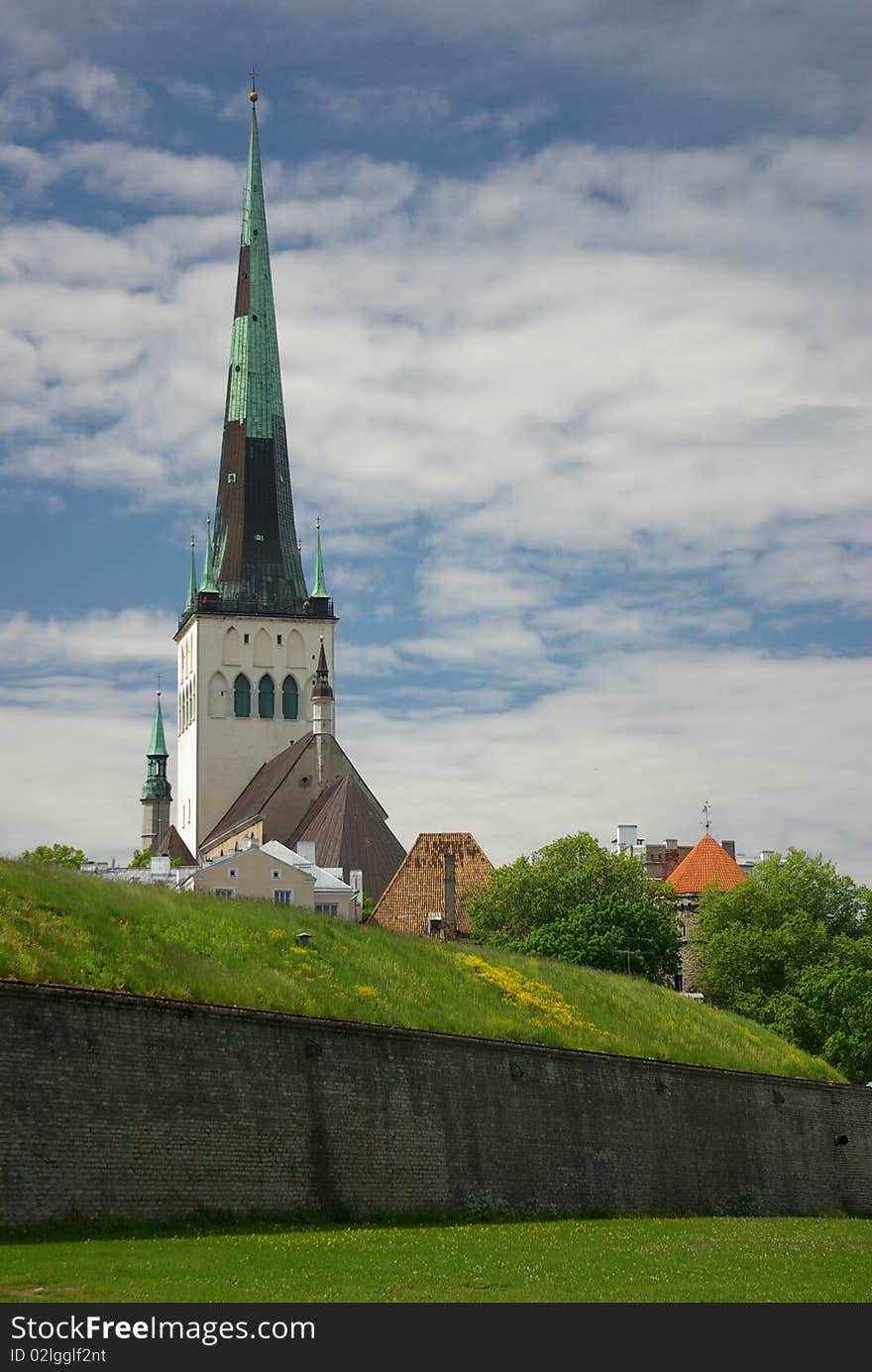 Oleviste Church Tower and Tallinn Old Town