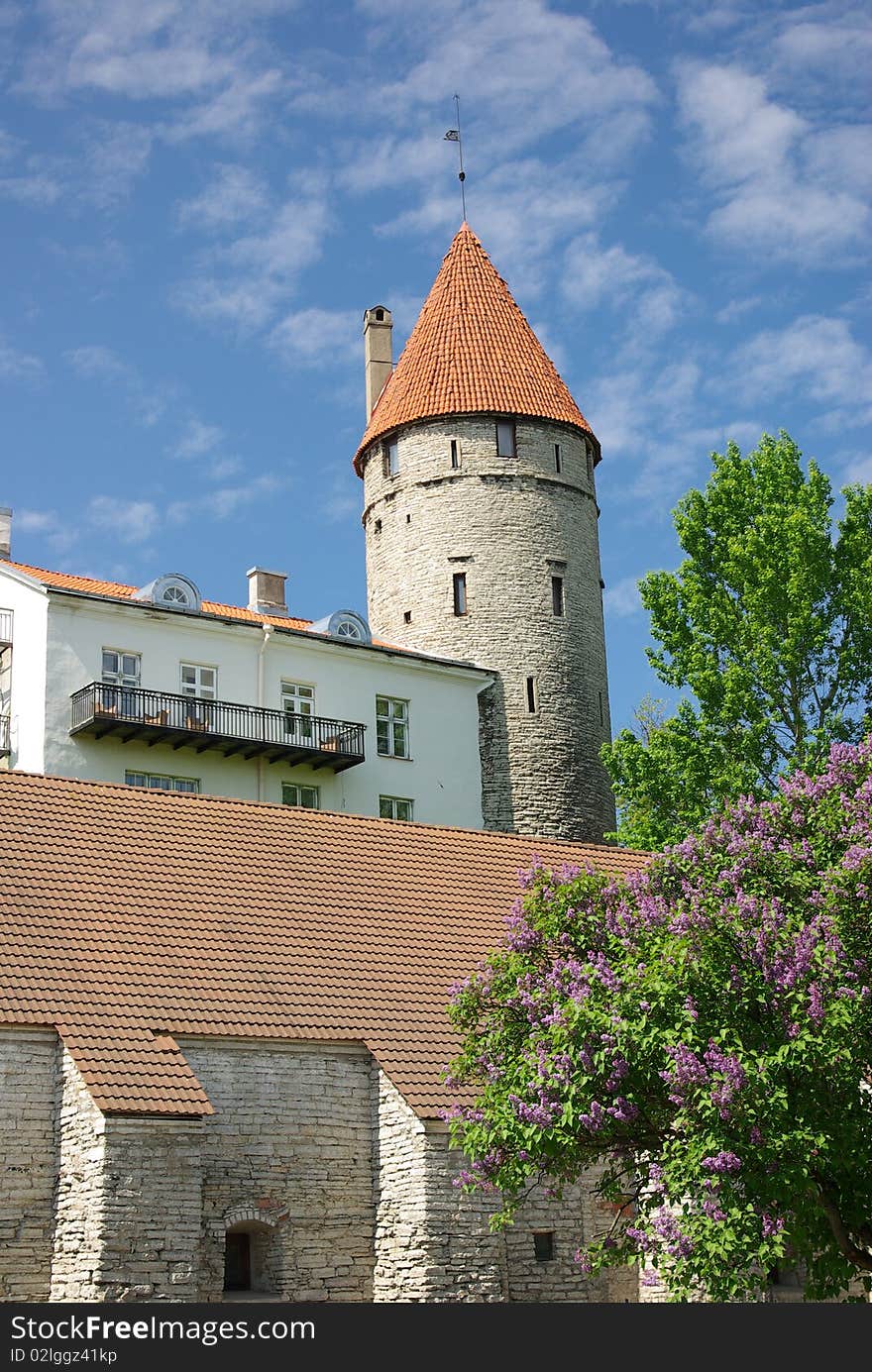 Defensive Tower In Tallinn Old Town