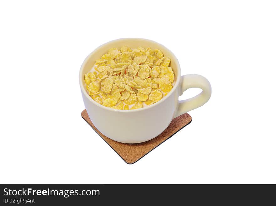 Cup with a corn flakes