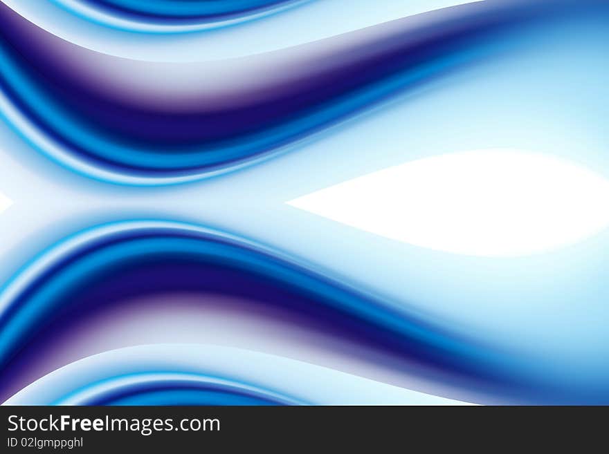 Blue and purple  dynamic waves over white background