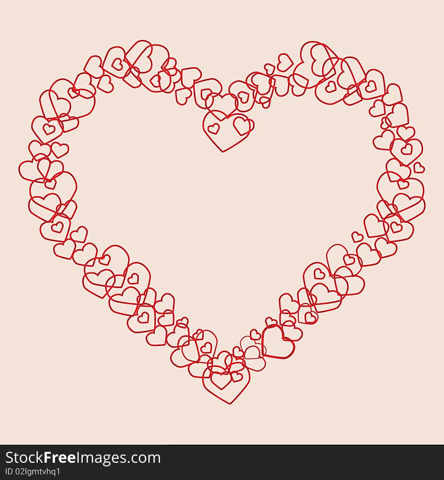 Valentine background with hearts. Vector illustration