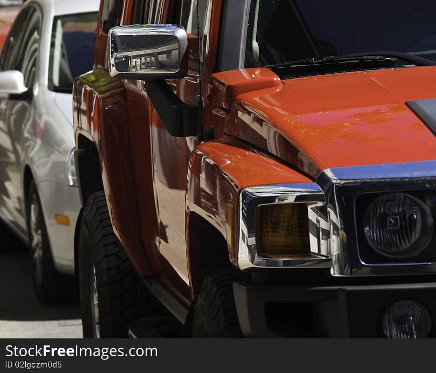 Cars bumper to bumper in urban traffic. Cars bumper to bumper in urban traffic