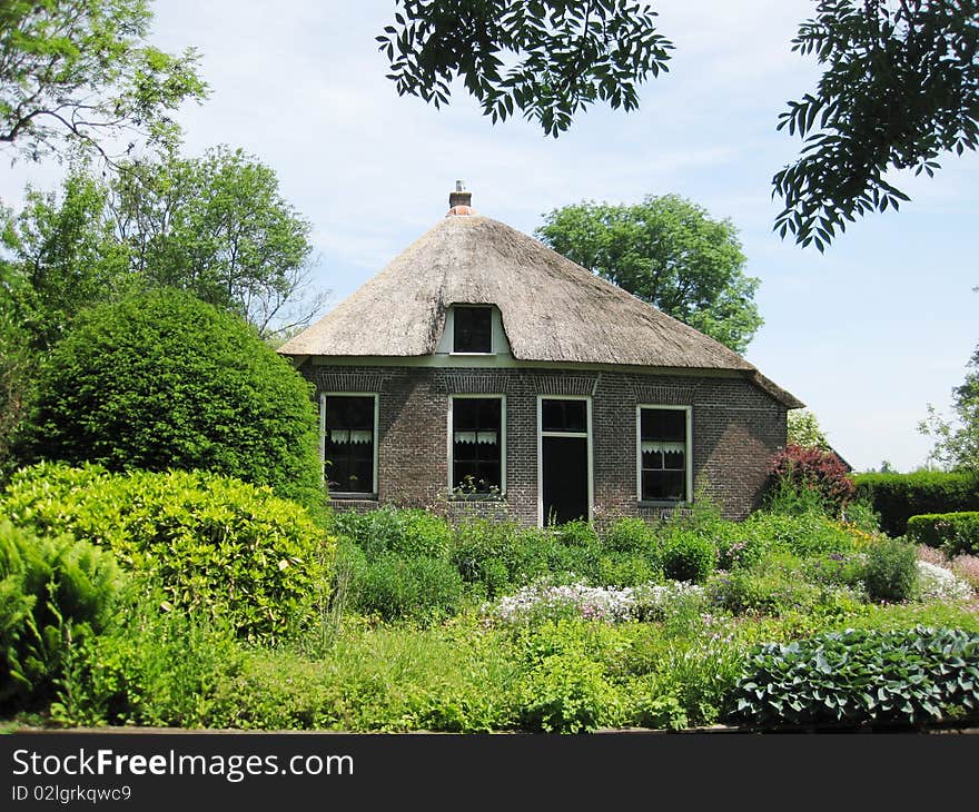 a traditional dutch village house. a traditional dutch village house