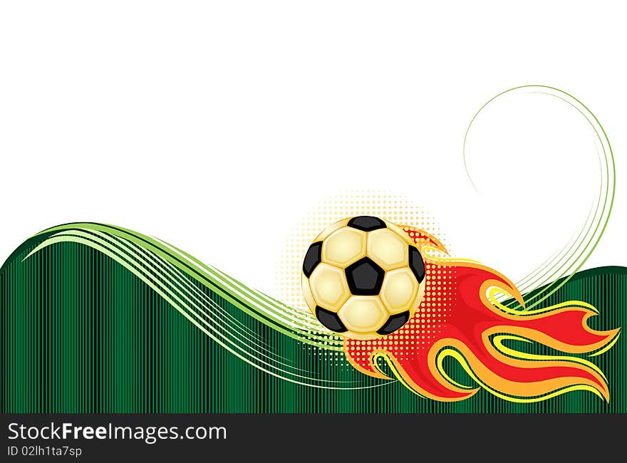 Sports excitement - with golden soccer ball on fire. Over white background with room for your text. Vector file saved as EPS AI8 is now pending inspection. Sports excitement - with golden soccer ball on fire. Over white background with room for your text. Vector file saved as EPS AI8 is now pending inspection.