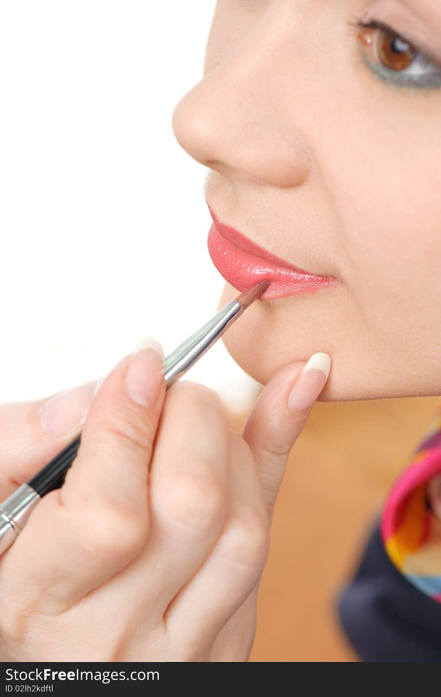 Applying Liquid Glossy Lipstick