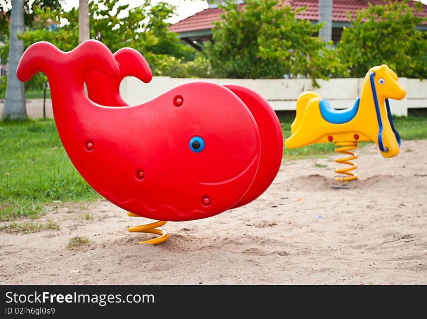 Colorful of playground in the garden,Thailand