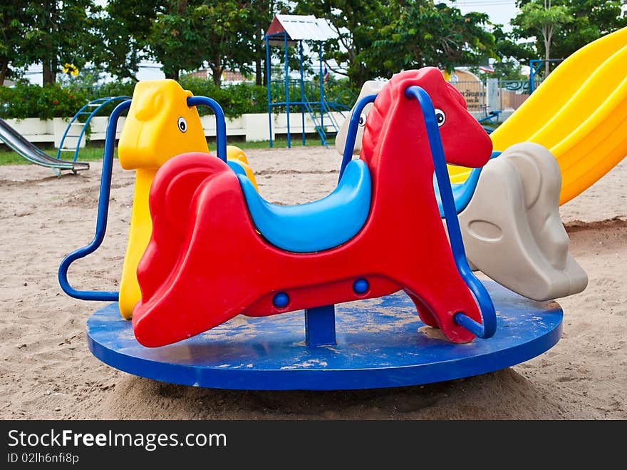 Colorful of playground in the garden,Thailand