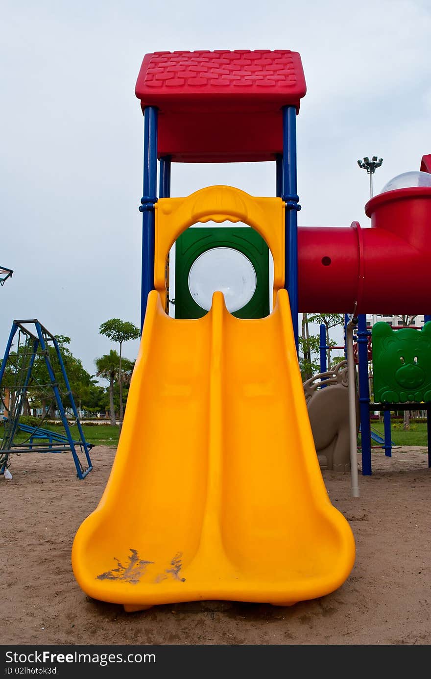 Colorful of playground in the garden,Thailand