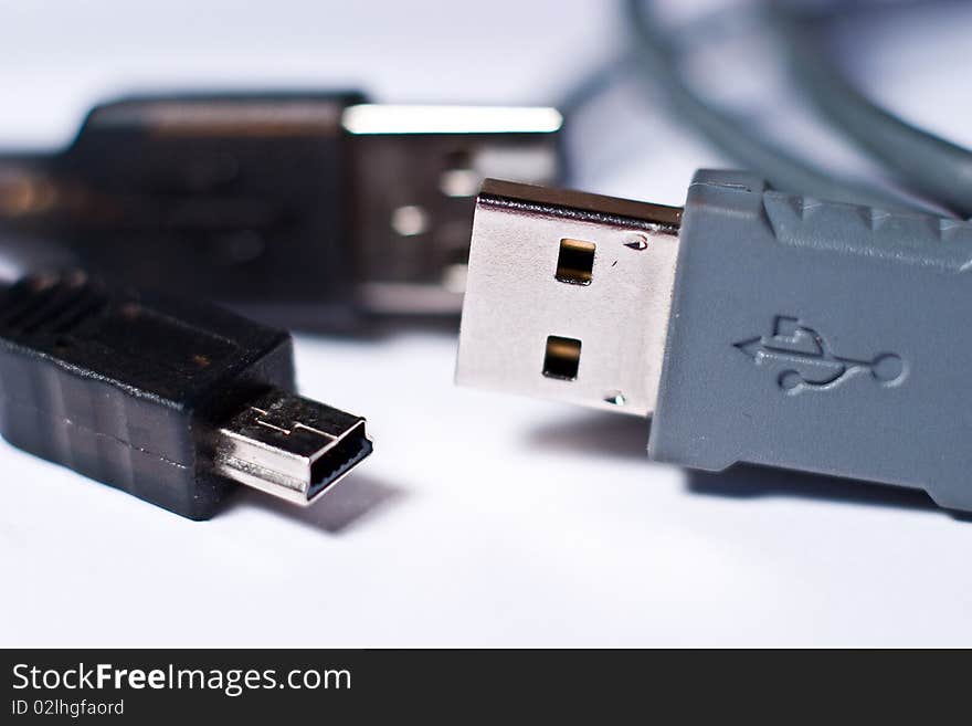 Network cable connector detail isilated on white background